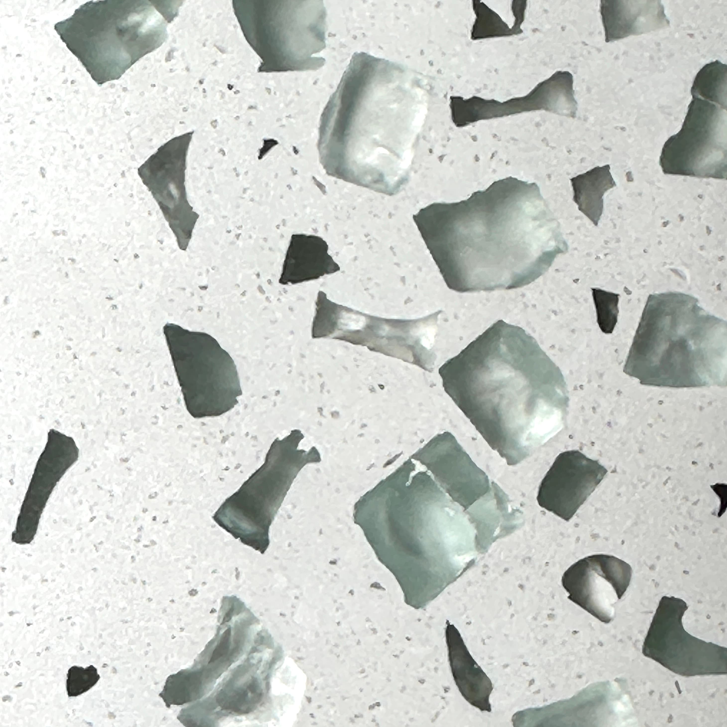 White Terrazzo with colored flakes
